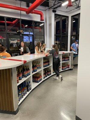 Drink counter with bar stool seating