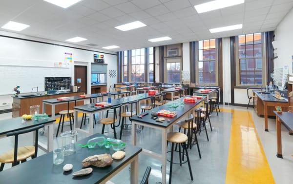 Spacious classrooms and science labs