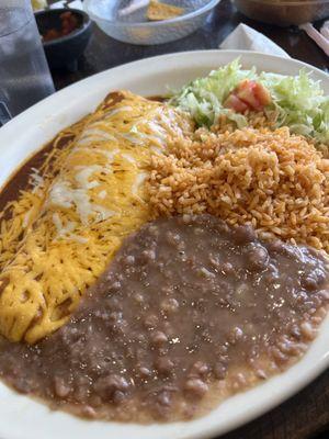 Shrimp Enchilada in Flour Tortilla