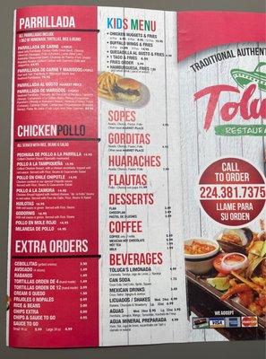 Restaurant Menu