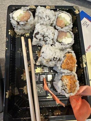 Sushi combo- California roll and B16. Spicy Tuna Roll