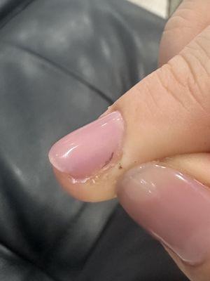 Leftover polish on nails