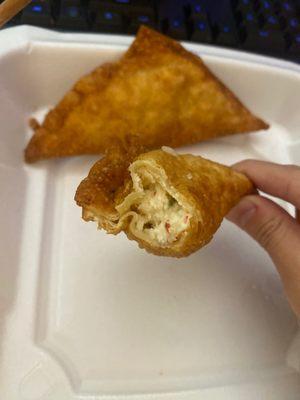 Crab rangoons are huge and filled!