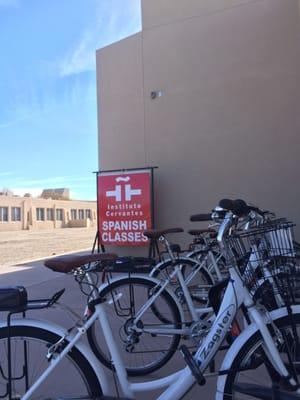 Bike station at the center