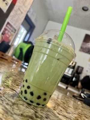 Iced Green Tea with Boba