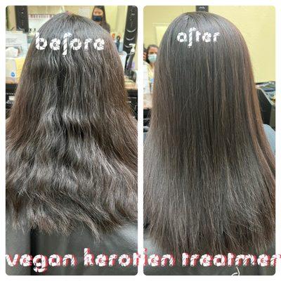 Vegan Kerotien treatment, call for consultation. Protein treatment for healthy hair.