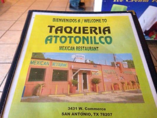 A picture of the menu of a great Mexican restaruant