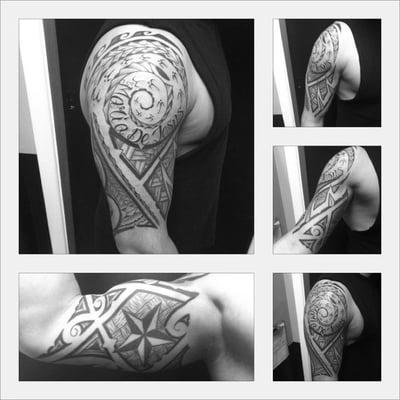 Custom freehand polynesian tattoo by Jacob Hanks