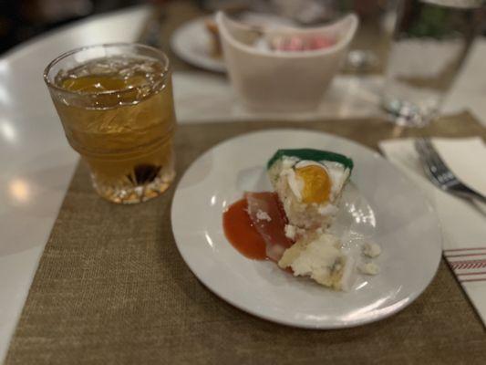 Old Fashioned with slice of Cassata cake.