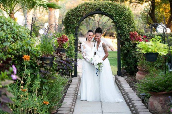 Garden wedding venue in Tucson.  Same sex.  LGBTQ