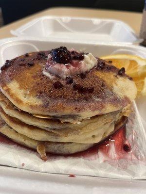 Ricotto BlackBerry Orange Stack.  Everything is served in to go containers even if you eat in