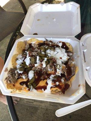 BBQ nachos. Delicious.