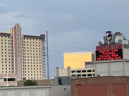 8/17/18. Friday night. 4th Annual Geek'd Con. View from the Shreveport Convention Center parking garage. Red Level A. Eldorado and Deja Vu.