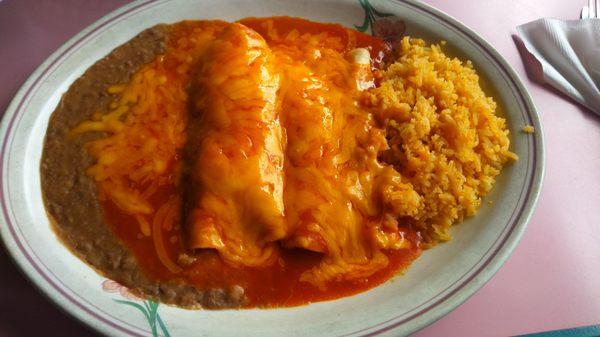 2 chicken enchiladas