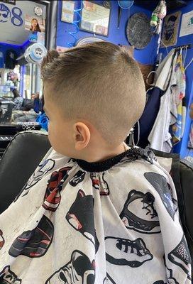 Son's hair after a fresh cut. Check out that fade!