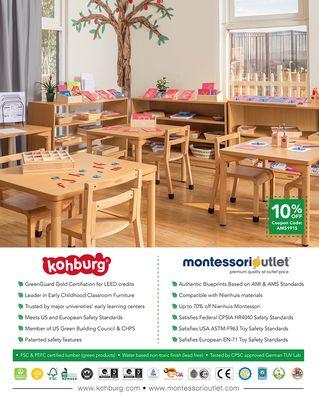 Excellent Montessori materials and furniture!