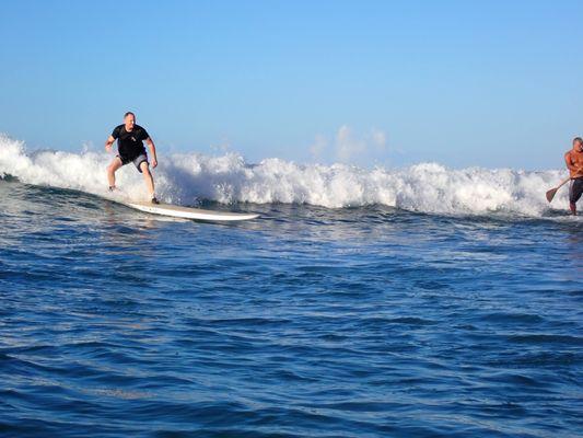 Enjoying the morning waves