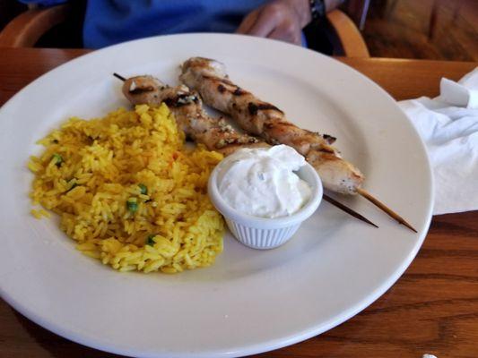 Chicken souvlaki - moist and tender, yum!