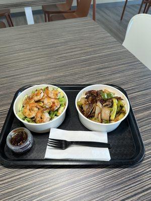 SHRIMP YAKISOBA BOWL & SPICY MONGOLIAN STEAK