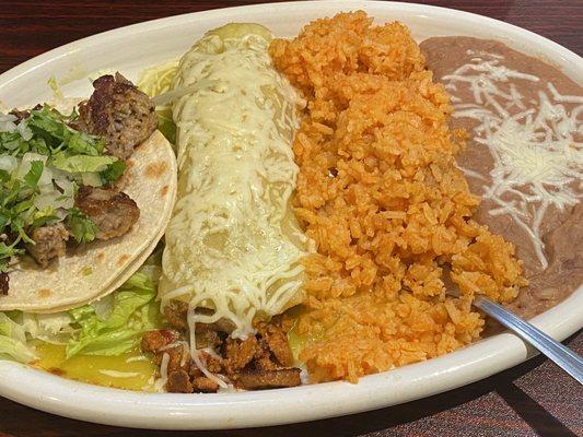 Taco and Enchilada Plate