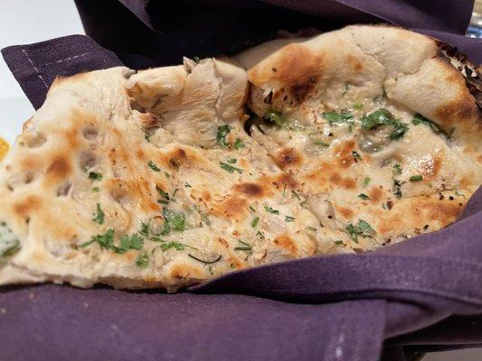 Garlic, onion, and chili naan