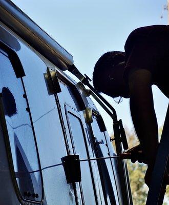 Door repair on our 2001 Excella after our trip to Alaska.