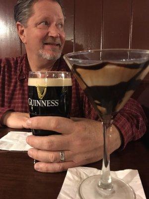 Chocolate Martini and Guinness, dessert!