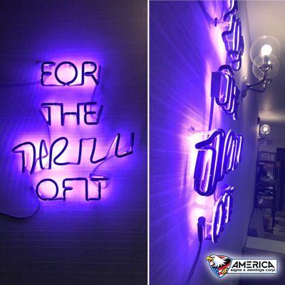 Purple Back Lit Neon "FOR THE THRILL OF IT"