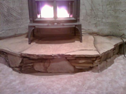 Low Profile Hearth made with Flagstone