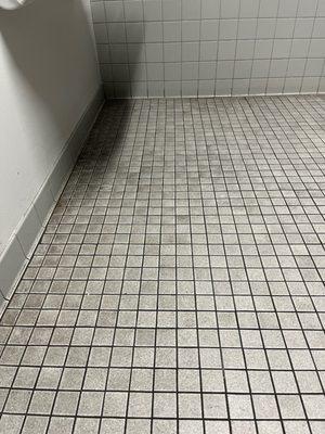 Disgusting restroom floor.