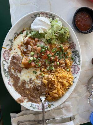 Seafood enchiladas.