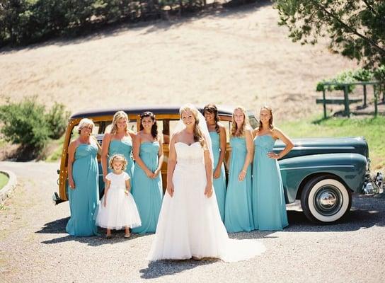 A glowing Bride and family at Private Estate wedding.