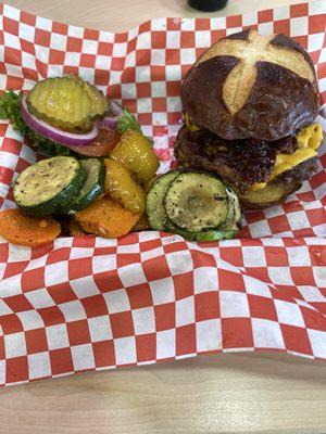 PB&J Burger with Grilled Vegetables