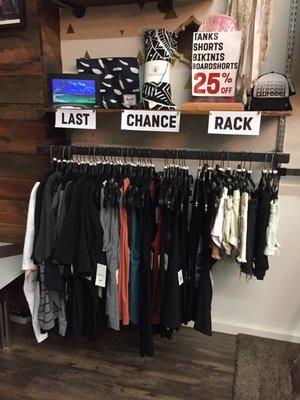 Last chance rack