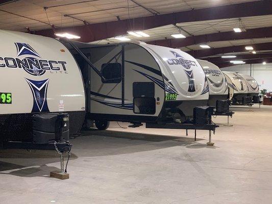 Our Indoor Showroom is the first of its kind in Norfolk, NE! We are authorized dealers for KZ-RV, Heartland, Keystone, and Prime Time.