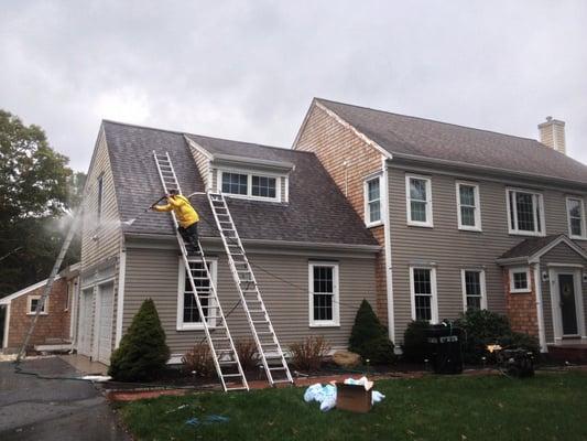 Roofing and Siding Power washing.