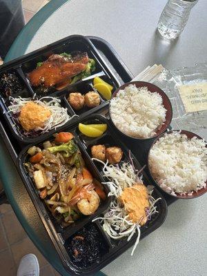 4. Salmon Teri Bento and 8. Shrimp Teriyaki Bento