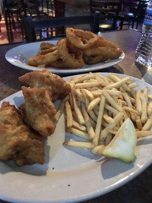 Gosh nuggets and onion rings