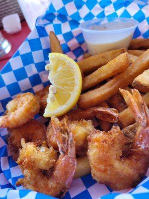 "Prawns" and chips.