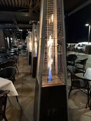 Outdoor heaters were perfect for taking the chill out of the air.