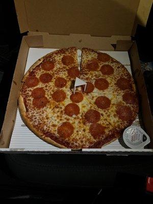 Large thin crust pepperoni