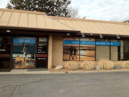 Dean Chiropractic on the west side of Woodward, Just south of 12 Mile Road