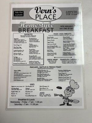 Breakfast Menu