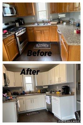 Kitchen cabinets before & after