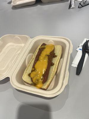 Sad chili dog.