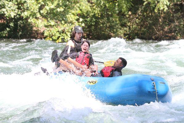 White water rafting, freezing water