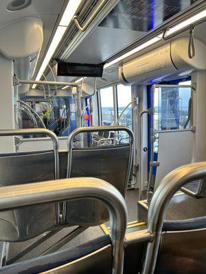 This is the southern most station, so there are lots of open seats on the NB train.