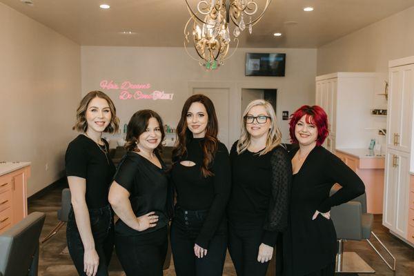 Our team at REFINED. The Luxury Salon is here to help give you the hair and nails of your dreams!