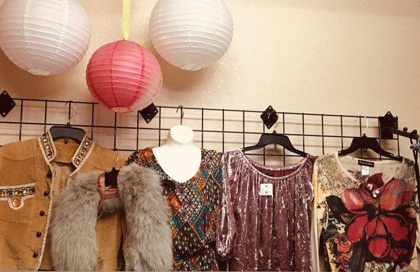 We have an extraordinary Boho Section. Boutique clothing at thrift shop prices!