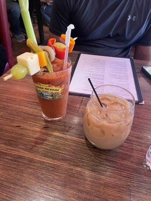 Bloody Mary and Cinnamon Toast Crunch ice coffee